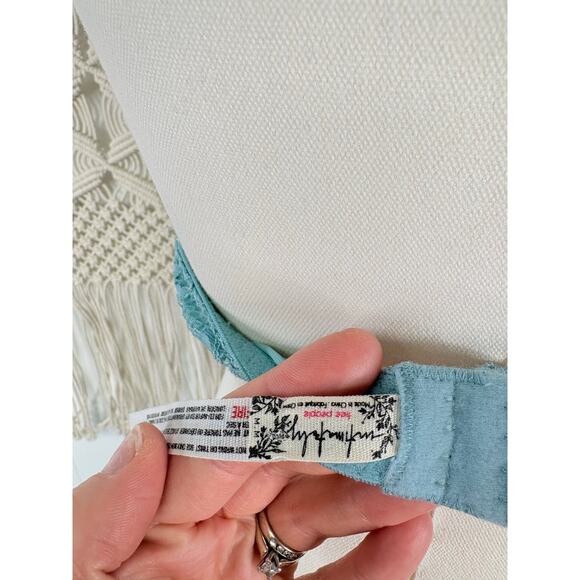 Intimately Free People Galloon Blue Lace Halter Bra Medium Sexy Bralette - Picture 7 of 9